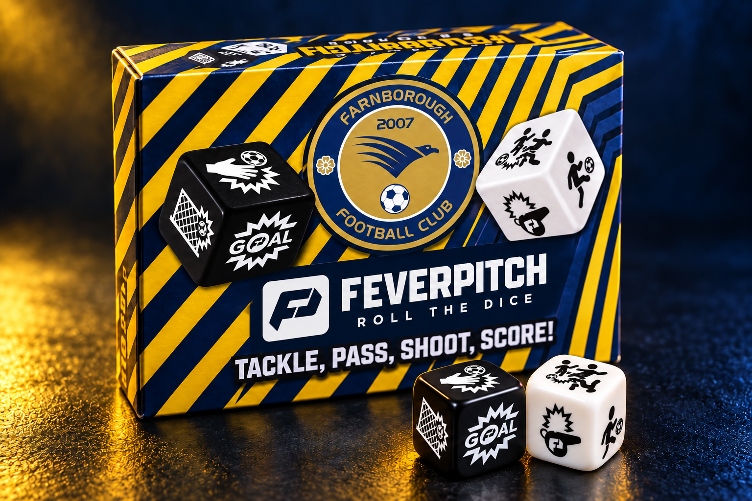Illustrative Farnborough FC Feverpitch packaging